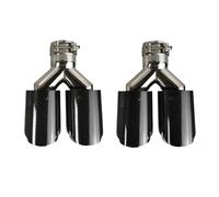 Tuyau Echappement Lot De 2 Embouts D'échappement Universels Voiture Même Longueur En Forme Y À Double Sortie Finition Sergé Brillant Tuyau De Queue D'ExtréMité(60mm-76mm)