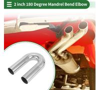 Tuyau Échappement Mandrin 180 Degrés Diy Voiture Personnalisée Modifié Tuyau Échappement Tubage Tuyauterie 51Mm/2" Od 200Mm/7.87" Longueur Jambe Acier Inoxydable T304 Ton Argent