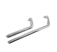 tuyau échappement moto Pour Qj Pour Moteur SRV 300 300 SRV Échappement Modifié Double Sortie Fer À Cheval Son Tuyau D'échappement(Argent)