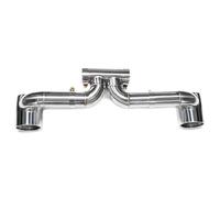 Tuyau Échappement Voiture Pour 718 Pour BOXSTER UP GT3 GT4 Embouts D'échappement Embout Silencieux Buse Système D'échappement Tuyau D'échappement Double Tuyaux D'échappement(Argent)