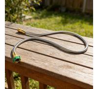 Tuyau en acier inoxydable de 1,5 m pour arrosage de serre, nettoyage du coffre de voiture et rinçage de gouttière avec manipulation prévisible et extrémités fermes