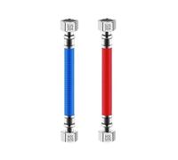 Tuyau en acier inoxydable for chauffe-eau, tuyau d'arrivée d'eau froide et chaude, tuyau métallique(Red and Blue,30cm)