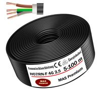 MAS Premium Câble d'alimentation en caoutchouc H07RN-F 4G2,5 mm² de 5 à 100 m - Câble flexible avec conducteur de protection pour appareils lourds (5 m)