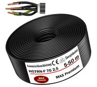 MAS Premium Câble d'alimentation en caoutchouc de 5 à 80 m - H07RN-F 7G - 1,5 ou 2,5 - Avec conducteur de protection pour appareils lourds - (H07RN-F 7G2,5 mm², 25 m)