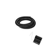 Tuyau en fil d'acier polyuréthane noir, tuyau industriel, soufflet télescopique résistant aux hautes températures for machines d'impression(20x600cm/0.7x19.7ft)