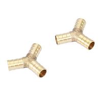 Tuyau en Laiton Barbelé, Tuyau en Laiton Y à 3 Voies Adaptateur de Raccord Cannelé Raccord pour Tuyau Eau/Huile/Gaz/Air(12mm 2pcs)