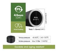 Tuyau en PE noir résistant à la pression,tube pour jardin,extérieur,arrière-cour,arroseurs de nébulisation,raccords de tuyaux d'irrigation,6mm,8mm,12mm -C-OD-6mm-3m (9.84ft)