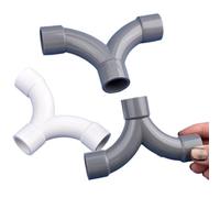 Tuyau en PVC à grand débit de type Y, connecteur séparateur à 3 voies, tuyau d'eau, grand Arc, coude en t, raccords d'irrigation de jardin, 1 pièce, 20/25/32mm(White 25mm)