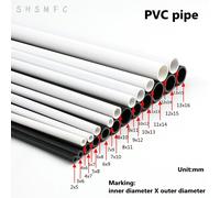 Tuyau en PVC blanc et noir, diamètre extérieur 5 ~ 16mm, poisson précieux, aquarium, tube, jardin, d'argile, raccords d'arrosage, bricolage, longueur 50cm, 2 pièces 9 mm x 12 mm