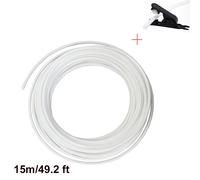 Tuyau en PVC de qualité alimentaire pour système d'irrigation,tube PE,kits de brumisation,noir,blanc,beige,1/4mm,6.35 en effet -15m Blanc-1/4