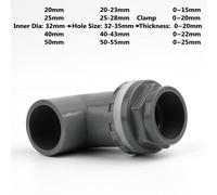 Tuyau en PVC gris avec coude à 90 °,connecteurs directs,débordement d'aquarium épais,raccord de vidange d'entrée et de sortie d'irrigation JoendocGarden,20-50mm - Type Style 1(I D)-25mm(1Pc)