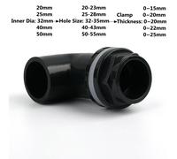 Tuyau en PVC noir avec coude à 90 °,connecteurs directs,débordement d'aquarium épais,raccord de vidange d'entrée et de sortie d'irrigation JoendocGarden,20-50mm - Type Style 1(I D)-20mm(1Pc)