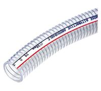 Tuyau en PVC transparent en fil d'acier - 1 m - Tuyau de pompe robuste - Épaisseur de paroi : 2,5 mm - Avec 2 colliers de serrage pour transfert d'eau, huile et air - Diamètre intérieur : 13 mm