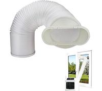 Tuyau Evacuation Climatiseur Mobile,Tuyau D'évacuation d'air en PVC Flexible Kit Climatiseur Mobile,Avec Bouche Plate Connecteur Tuyau,(15CM Diamètre 150CM Longueur) (Blanc)