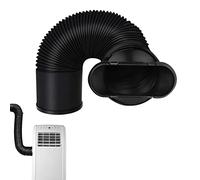 Tuyau Evacuation Climatiseur Mobile,Tuyau D'évacuation d'air en PVC Flexible Kit Climatiseur Mobile,Avec Bouche Plate Connecteur Tuyau,(15CM Diamètre 150CM Longueur) (Le Noir)