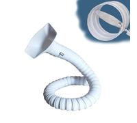 Tuyau Evacuation Seche Linge Bras Collecteur Flexible avec Capot et Vanne, Tuyau D'évacuation Isolé pour CVC/Sécheuse, Tuyau Articulé Rigide de Diamètre Intérieur(White 2in(50mm),L 5.9ft(180cm))