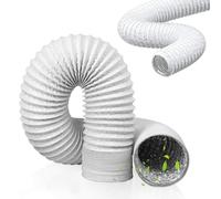 Tuyau Evacuation Seche Linge, Conduit D'air PVC Aluminium De Ventilation | 100 125 150mm Tuyau D'evacuation Flexible PVC Conduit D'air Blanc Pour Climatiseur, Extracteur(1m/3.2ft,400mm-15.7in)