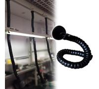 Tuyau Evacuation Seche Linge Conduit D'extraction de Fumées Industrielles avec Buse Ronde, Absorbeur de Fumées Articulé, Bras Collecteur de Conduit Réglable pour Usine(Black 7.5cm(3in),250cm(8.2ft))