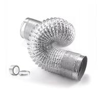 Tuyau Evacuation Seche Linge Tuyau de Séchage Flexible avec Collier de Serrage, Conduit D'extraction D'air Extra Long, Tuyau de Ventilation CVC Résistant à la Chaleur(90mm(3.5in),L 800cm(26.2ft))