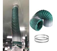 Tuyau Evacuation Seche Linge Tuyau D'échappement Flexible en Toile Épaisse, Kit de Tuyaux Flexibles D'aération pour Sécheur avec 2 Colliers Serrage, Raccord Conduit(500mm(19 3/4"),Length4.0m(13ft))