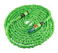Tuyau extensible de jardin VERTO 7,5 m - 22 m, le kit comprend : Arroseur de jardin, raccord pour robinet à boisseau sphérique et 2 embouts de tuyau ; kit prêt à l'emploi