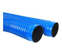 Tuyau flex PVC bleu, spirale renforcée p/extraction poussières/fumées