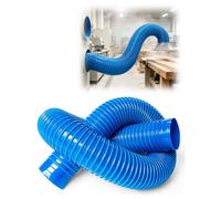Tuyau flex PVC ind. bleu, spirale renforcée p/poussières, vent & drainage