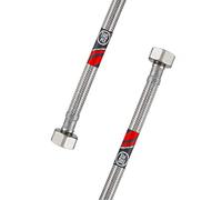 Tuyau flexible certifié DVGW 3/8" ÜM x 3/8" ÜM Tuyau de raccordement à l'eau Rallonge PEX Tuyau de robinet avec joints. Robinet d'équerre tuyau rallonge robinet (longueur : 1000 mm)