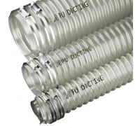 Tuyau flexible de 100 mm de diamètre en polyuréthane pour extraction de poussières et de fumées, travail du bois + pinces à tuyau - 5 mètres
