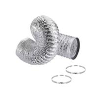 Tuyau Flexible De Ventilation Avec 2 Colliers Canaux D'évacuation D'air Pour Hotte Aspirante Ventilateur Tubulair Gaine Aluminium 80/100/120/150/160/170/180/200/250/300mm Pour Hotte Aspirante(5m,120mm
