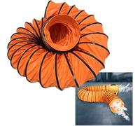 Tuyau flexible de ventilation, Tuyau de conduit de ventilation en PVC orange, tailles multiples avec corde et anneaux en D(300mmx10m)