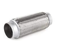 Tuyau Flexible d'échappement, tuyau flexible d'échappement universel en acier inoxydable Tube Flexi Joint accessoires de réparation de voiture argent(51MM*200MM)