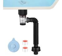 Tuyau Flexible D'évacuation D'évier - Tuyau Flexible Pour Siphon En P Réglable, Tube Rallonge D'évier, Pièce De Plomberie Sous Évier, Tube Ondulé Accordéon Pour L'étanchéité | Siphon Anti-odeurs Pour