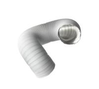 Ø 125mm Conduit d'air Flexible pour Hotte de Cuisine, Climatiseur, Hotte Aspirante, Sèche-linge - 1.5m Tuyau d'évacuation Semi-rigide - Conduit de Ventilation - Aluminium Blanc
