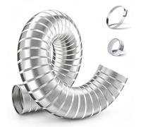 Tuyau Flexible En Aluminium Conduit De Ventilation Semi-rigide | 150 160mm Tuyau D'aération Flexible Pour Hotte De Cuisine, Hotte Aspirante, Tuyau De Ventilation(L 1.5m(4ft),250mm(10"))