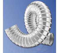 Tuyau Flexible en Aluminium Semi-Rigide pour Hotte de Cuisine, Conduit d'Évacuation Ignifuge 150-300 mm pour Ventilation HVAC(L 1.5m(4.9ft),D 300mm(12"))