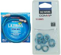Tuyau Flexible en Inox pour Gaz Naturel, longueur 1.50m & Comap S651101 Accessoire Joint pour gaz Naturel, Neutre