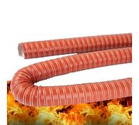 Tuyau flexible en silicone haute température de 13 pieds for refroidissement des freins et ventilation du sèche-linge, revêtement en fibre de verre durable avec colliers de serrage.(350mm L4m)