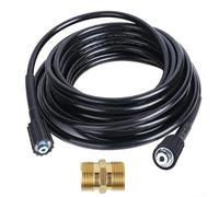 Tuyau flexible étanche pour nettoyeur haute pression - 15 m - Avec connecteur M22 14 mm - Pour Karcher - Pour voiture, terrasse, allée - 15 m