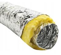 Tuyau Flexible Isolé pour Conduits de Ventilation Ø 125 mm x 10 m - Tuyau d'évacuation - Isolant Thermique et Acoustique - Tuyau pour Chauffage Refroidissement - Ventilation et Conditionnement d'air
