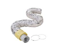 VEVOR Tuyau Flexible Isolé 158x7620 mm Conduit d'Aération Isolant Thermique en Aluminium PET avec 2 Colliers de Serrage Protection à Trois Couches pour Ventilation, Chauffage, Refroidissement, R-4.2