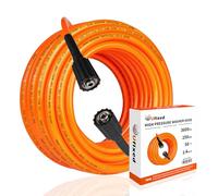 Tuyau flexible pour nettoyeur haute pression 15 m - Résistant aux plis - Raccord pivotant en laiton M22 14 mm - 3600 PSI - Orange