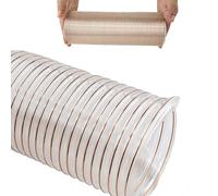 Tuyau flexible transparent en polyester PU avec fil d'acier for atelier automobile, ventilation de sécheuse, CVC et extraction de fumées (1 m/3 m/5 m)(D120mm L3ft)