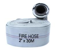 Tuyau flexible tuyau pour pompes d'incendie | Ø52 mm / 2" | longueur 30 m | pour eau propre sale lisier | avec raccords rapides | résistance thermique et mécanique | en polyester