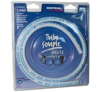 Home Gaz - 164723 Tube Butane/Propane 1 m - 2 Colliers Fournis - Blanc - ø6x12