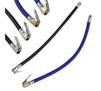 Tuyau gonflable en caoutchouc de 370 mm pour compresseur de pneu de voiture avec mandrin en cuivre, convient à la plupart des voitures et motos, matériau résistant (noir, 12,5 mm)