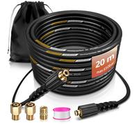 Tuyau Haute Pression 20m Compatible avec Kärcher Easy!Lock HD/HDS TR22 | 400bar 4 Couches avec M22 x 14mm, Kit Furet Flexible Tuyaux pour Nettoyeur Haute Pression, Rallonge, Remplacement Accessoire