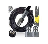Tuyau Haute Pression de Rechange 20m M22 - Nettoyage Canalisation avec 2 Buses Standard | 200 Bar 60°C | Compatible Kärcher K2-K7