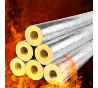 Tuyau isolant autocollant, manchon isolant industriel for tuyaux, laine de verre résistante aux hautes températures avec feuille d'aluminium, diamètre intérieur 27-273 mm(ID-60mm/2.36"TH-30mm/1.18")