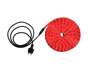 Tuyau lumineux LED rouge Extérieur Jardin Tuyau lumineux Eclairage de terrasse, plastique transparent, 1,5m de câble, 144x LED 0,06W, L 600 cm